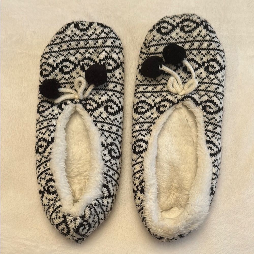 Cozy Black and White Women's Slippers